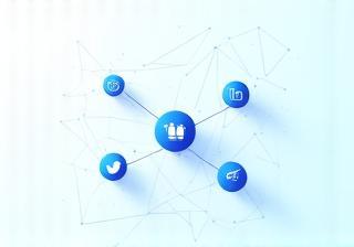 Image representing social media icons and digital connection.